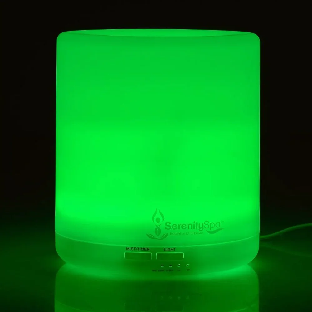 SerenitySpa 400mL Ultrasonic Essential Oil Diffuser LED 7 Color Aromatherapy Set